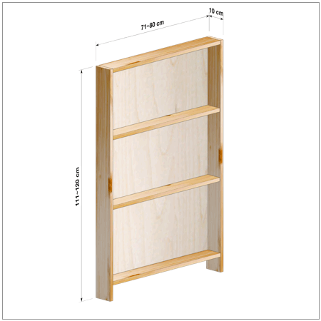 横幅71～80／高さ111～120／奥行10cmの本棚ユニット