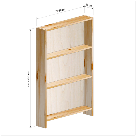 横幅71～80／高さ111～120／奥行15cmの本棚ユニット