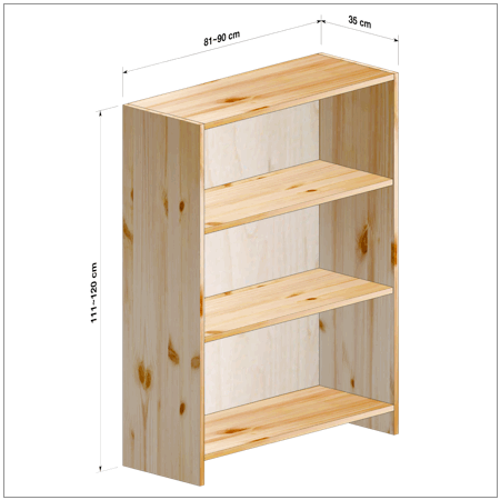 横幅81～90／高さ111～120／奥行35cmの本棚ユニット