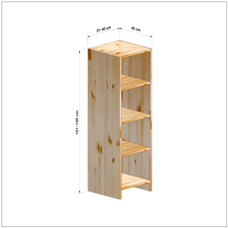 横幅31～40／高さ121～130／奥行40cmの本棚ユニット