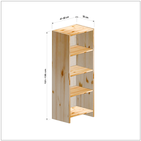 横幅41～50／高さ121～130／奥行35cmの本棚ユニット
