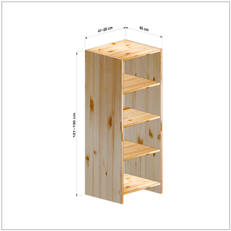 横幅41～50／高さ121～130／奥行45cmの本棚ユニット