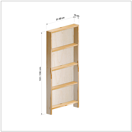 横幅51～60／高さ121～130／奥行10cmの本棚ユニット