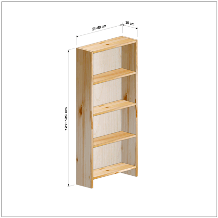 横幅51～60／高さ121～130／奥行20cmの本棚ユニット