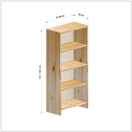 横幅51～60／高さ121～130／奥行30cmの本棚ユニット