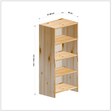 横幅51～60／高さ121～130／奥行40cmの本棚ユニット
