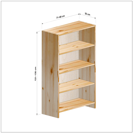 横幅71～80／高さ121～130／奥行35cmの本棚ユニット