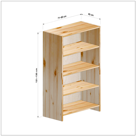 横幅71～80／高さ121～130／奥行40cmの本棚ユニット