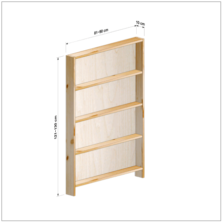 横幅81～90／高さ121～130／奥行10cmの本棚ユニット