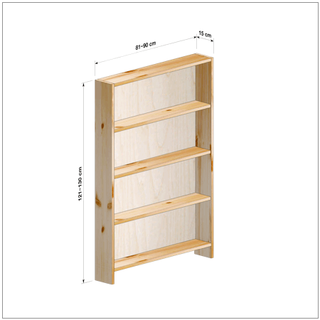 横幅81～90／高さ121～130／奥行15cmの本棚ユニット