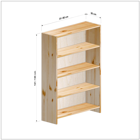 横幅81～90／高さ121～130／奥行30cmの本棚ユニット