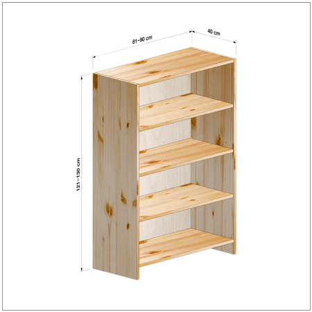 横幅81～90／高さ121～130／奥行40cmの本棚ユニット
