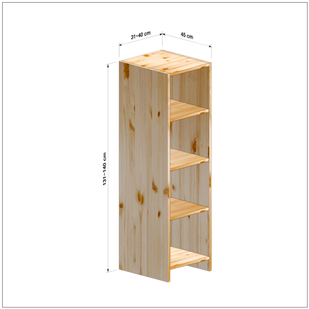 横幅31～40／高さ131～140／奥行45cmの本棚ユニット