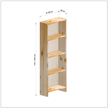 横幅41～50／高さ131～140／奥行20cmの本棚ユニット