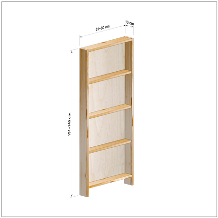 横幅51～60／高さ131～140／奥行10cmの本棚ユニット
