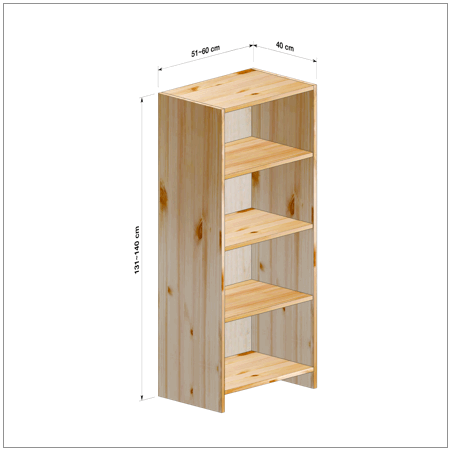 横幅51～60／高さ131～140／奥行40cmの本棚ユニット