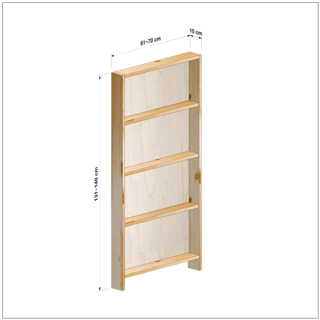 横幅61～70／高さ131～140／奥行10cmの本棚ユニット