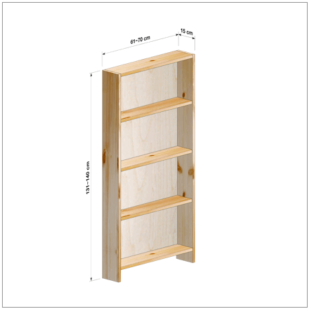 横幅61～70／高さ131～140／奥行15cmの本棚ユニット