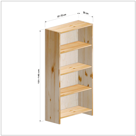横幅61～70／高さ131～140／奥行30cmの本棚ユニット