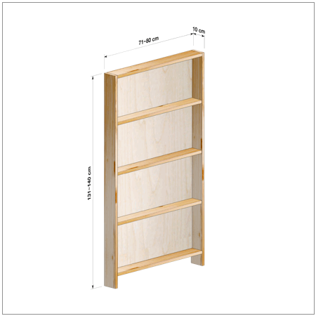 横幅71～80／高さ131～140／奥行10cmの本棚ユニット