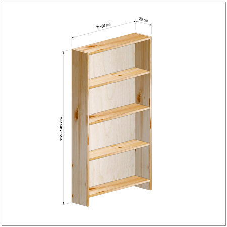 横幅71～80／高さ131～140／奥行20cmの本棚ユニット