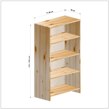 横幅71～80／高さ131～140／奥行40cmの本棚ユニット