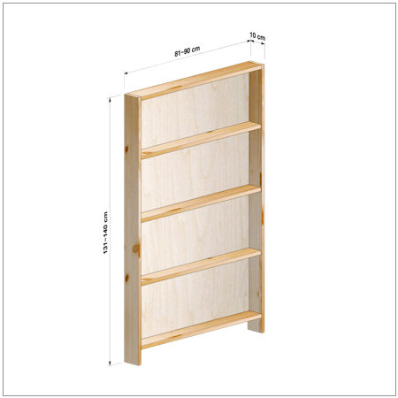 横幅81～90／高さ131～140／奥行10cmの本棚ユニット