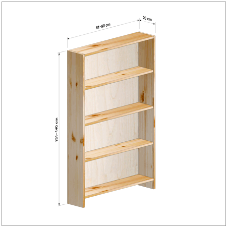 横幅81～90／高さ131～140／奥行20cmの本棚ユニット