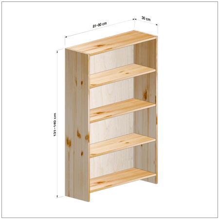 横幅81～90／高さ131～140／奥行30cmの本棚ユニット