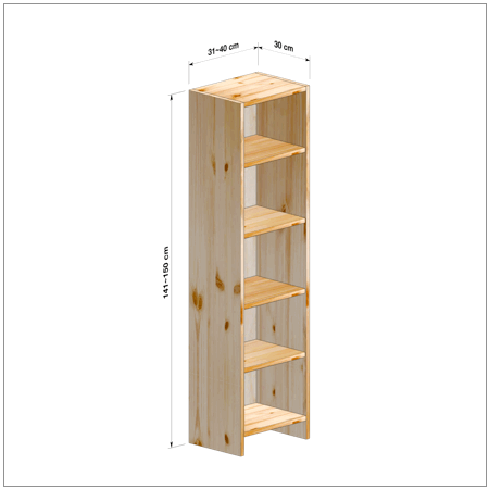 横幅31～40／高さ141～150／奥行30cmの本棚ユニット