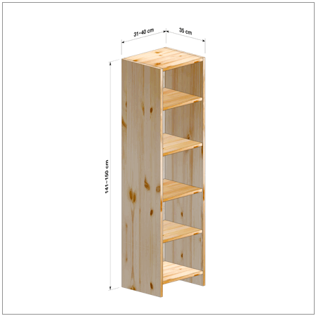 横幅31～40／高さ141～150／奥行35cmの本棚ユニット