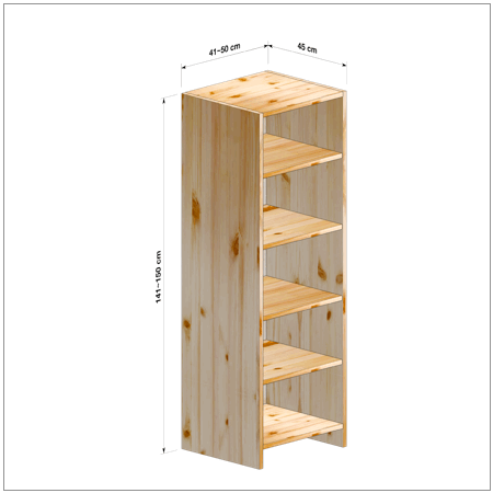 横幅41～50／高さ141～150／奥行45cmの本棚ユニット