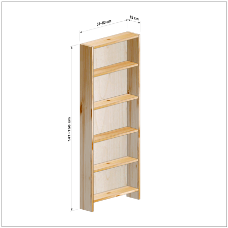横幅51～60／高さ141～150／奥行15cmの本棚ユニット