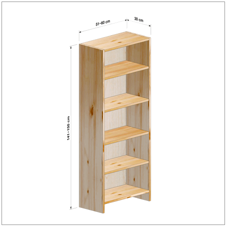 横幅51～60／高さ141～150／奥行30cmの本棚ユニット