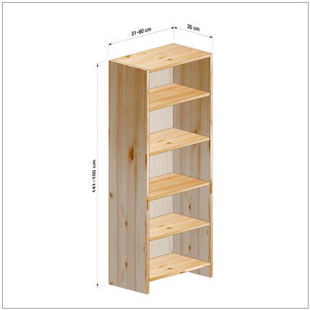 横幅51～60／高さ141～150／奥行35cmの本棚ユニット