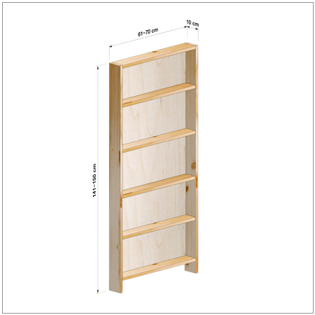 横幅61～70／高さ141～150／奥行10cmの本棚ユニット