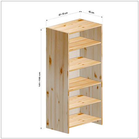 横幅61～70／高さ141～150／奥行45cmの本棚ユニット