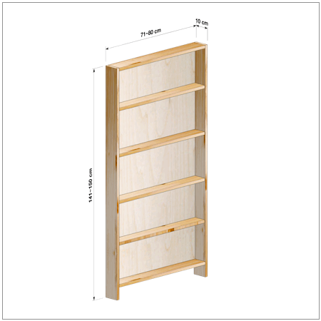横幅71～80／高さ141～150／奥行10cmの本棚ユニット