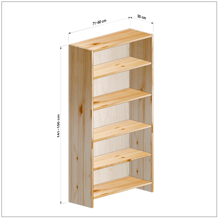 横幅71～80／高さ141～150／奥行30cmの本棚ユニット