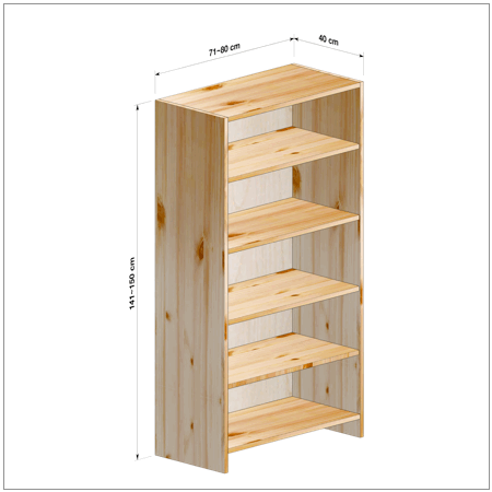 横幅71～80／高さ141～150／奥行40cmの本棚ユニット