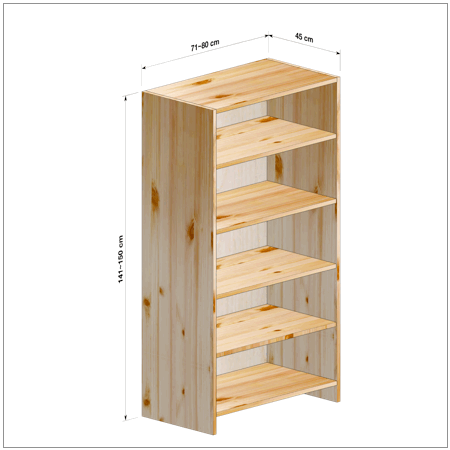 横幅71～80／高さ141～150／奥行45cmの本棚ユニット