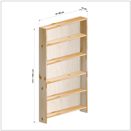 横幅81～90／高さ141～150／奥行15cmの本棚ユニット