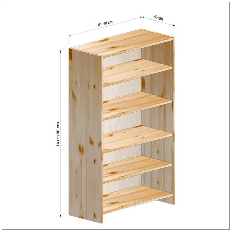 横幅81～90／高さ141～150／奥行40cmの本棚ユニット