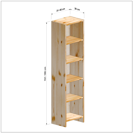 横幅31～40／高さ151～160／奥行30cmの本棚ユニット