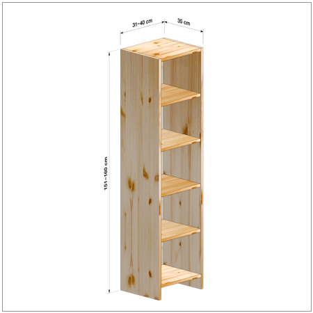 横幅31～40／高さ151～160／奥行35cmの本棚ユニット