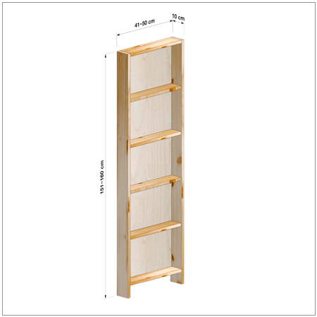 横幅41～50／高さ151～160／奥行10cmの本棚ユニット