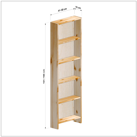 横幅41～50／高さ151～160／奥行15cmの本棚ユニット