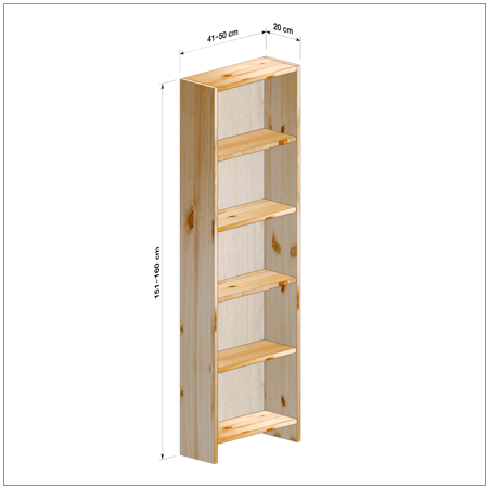 横幅41～50／高さ151～160／奥行20cmの本棚ユニット