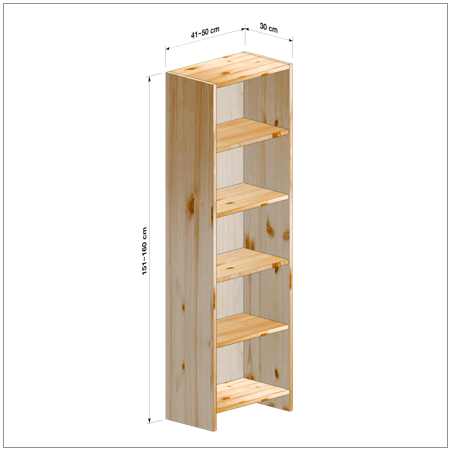 横幅41～50／高さ151～160／奥行30cmの本棚ユニット