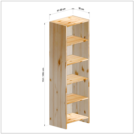横幅41～50／高さ151～160／奥行35cmの本棚ユニット